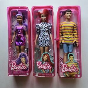 3 new Mattel Barbie Fashionista dolls in original cases / #168, #175, #178